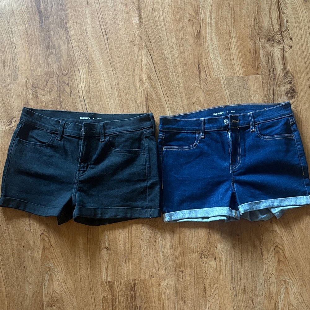 Old Navy Black and Blue Jean Shorts